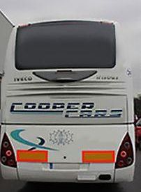 Autobuses Cooper Cars parte trasera de autobús